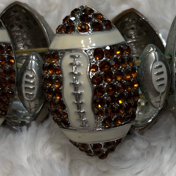 Football Rhinestone Bling Bracelet, Necklace & Earring Set - Picture 8 of 8